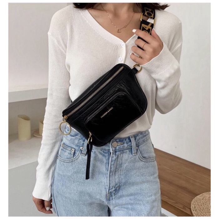 Túi đeo chéo bao tử nữ đẹp cá tính đi chơi hot trend