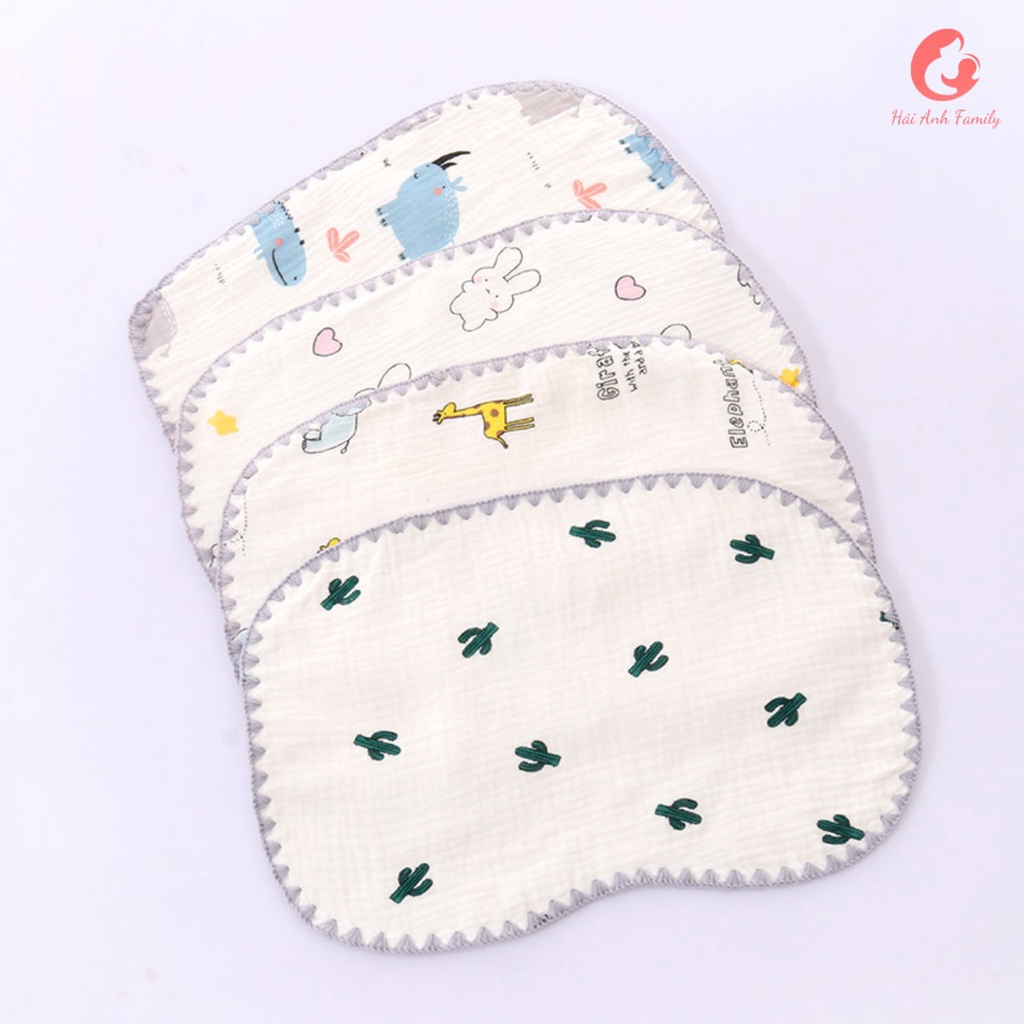 Gối xô sơ sinh cotton 10 lớp mềm mại thấm hút mồ hôi cho trẻ sơ sinh