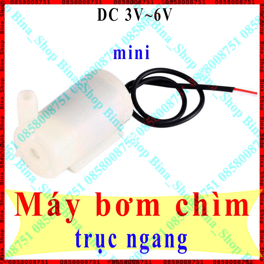 Máy bơm chìm DC 3V ~ 6V mini trục ngang trắng/đen