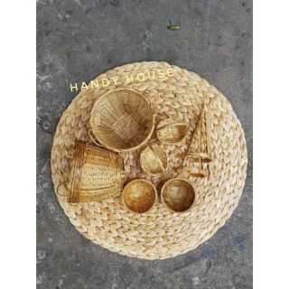 Combo bộ mây tre trang trí và thảm lục bình