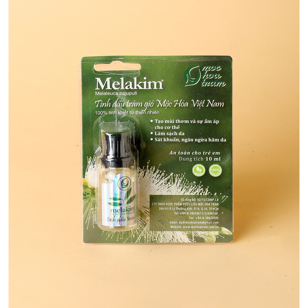 Tinh dầu Tràm Gió Melakim Mộc Hoa Tràm, Tinh dầu thiên nhiên, Nguyên chất 100%
