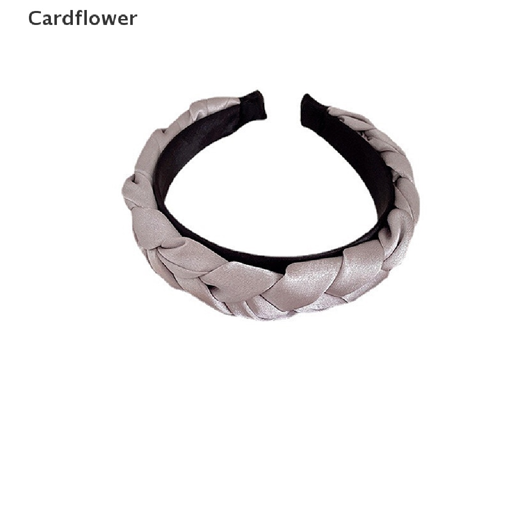 &lt; Cardflower &gt; Băng Đô Bện Tóc Bản Rộng Màu Trơn Thời Trang Đang Giảm Giá
