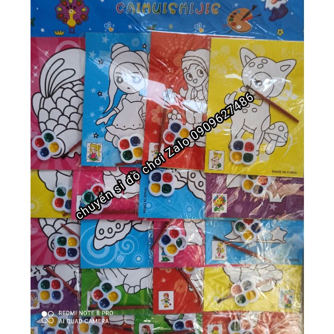 Tranh Tô Màu Nước Vỉ 20 Tranh cho Nhiều Mẫu Khác Nhau Cho Bé Thoả Sức Sáng Tạo- taphoacongtruong96