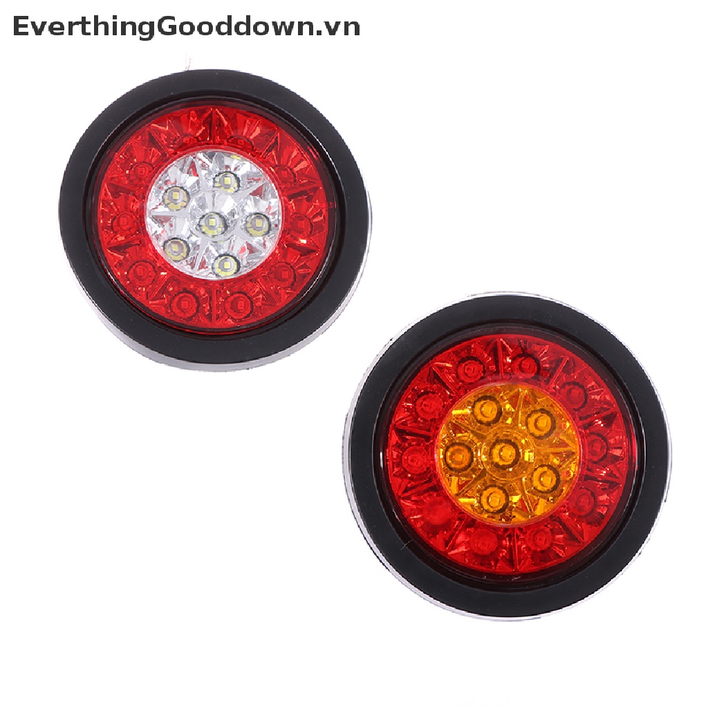 Đèn LED Tròn 4 "16 Bóng Màu Đỏ / Hổ Phách Gắn Đuôi Xe Tải