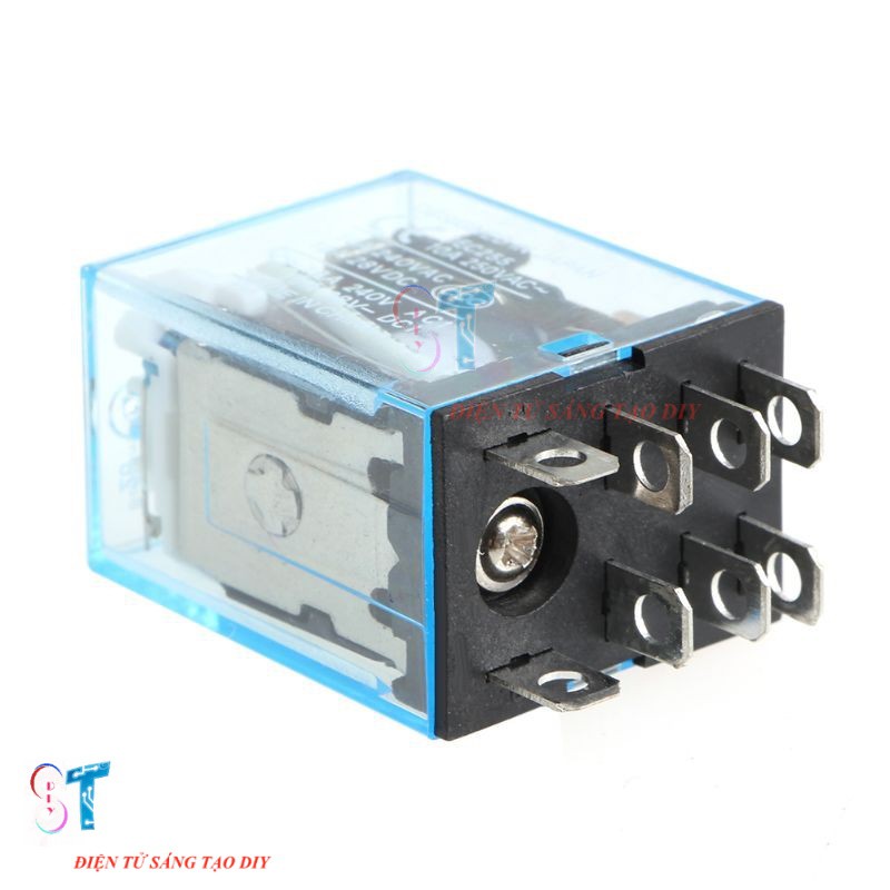 Relay Trung Gian, role kính LY2N-J Relay 24V 10A 8 Chân Kèm đế vặn ốc