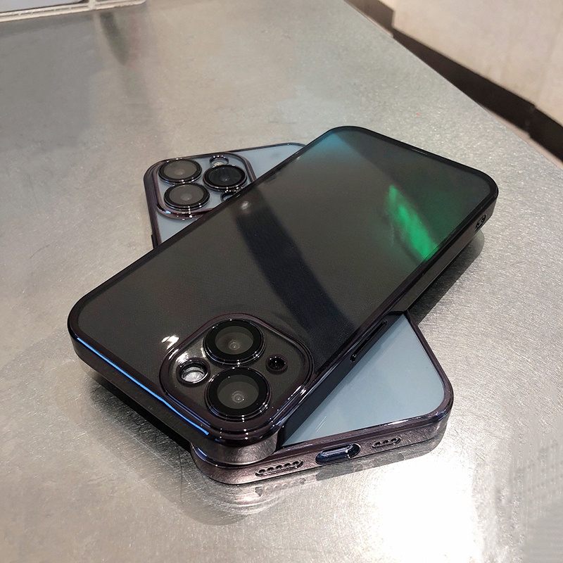 Ốp Điện Thoại Silicon Mềm Trong Suốt Viền Vuông Sang Trọng Cho iPhone 13 11 12 Pro Max Xs Max