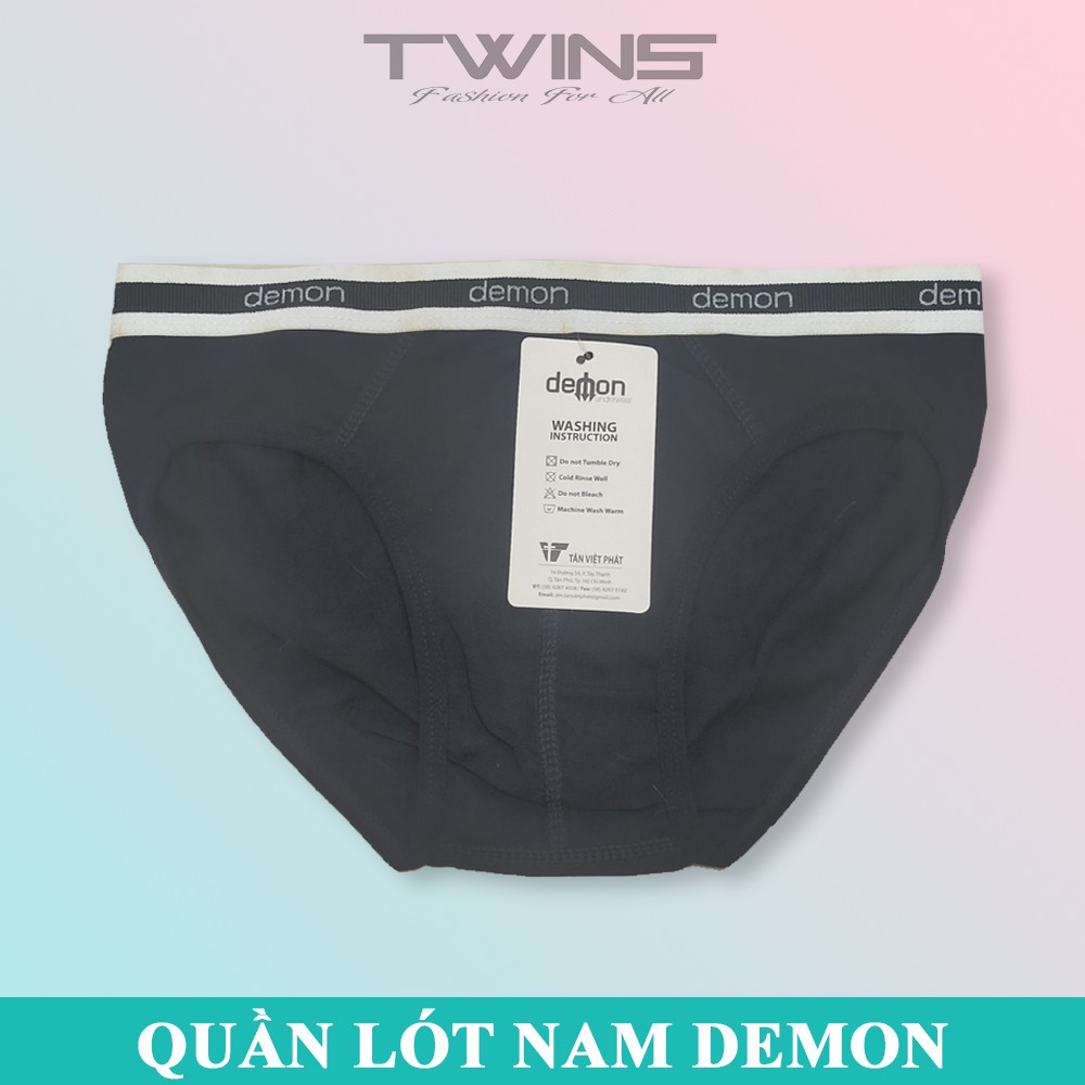 Quần lót nam tam giác cao cấp cotton Demon chính hãng lưng vừa bền đẹp, thoáng mát, thấm hút mồ hôi, co giãn thoải mái