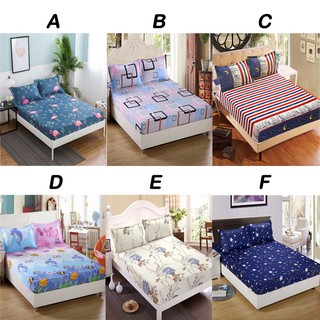 Tấm trải giường đơn Queen King 3 TRONG 1 kèm ga trải giường co giãn có vỏ gối
