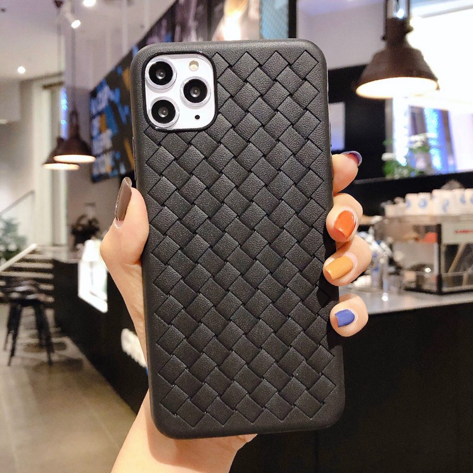 BV Woven Casing Samsung A6s A9 A7 A6 A6 Plus 2018 J5 J7 J2 Prime J5 J7 J3 Pro J4 Plus J6 Plus J8 Grid Braided Soft Case Silicone Phone Case