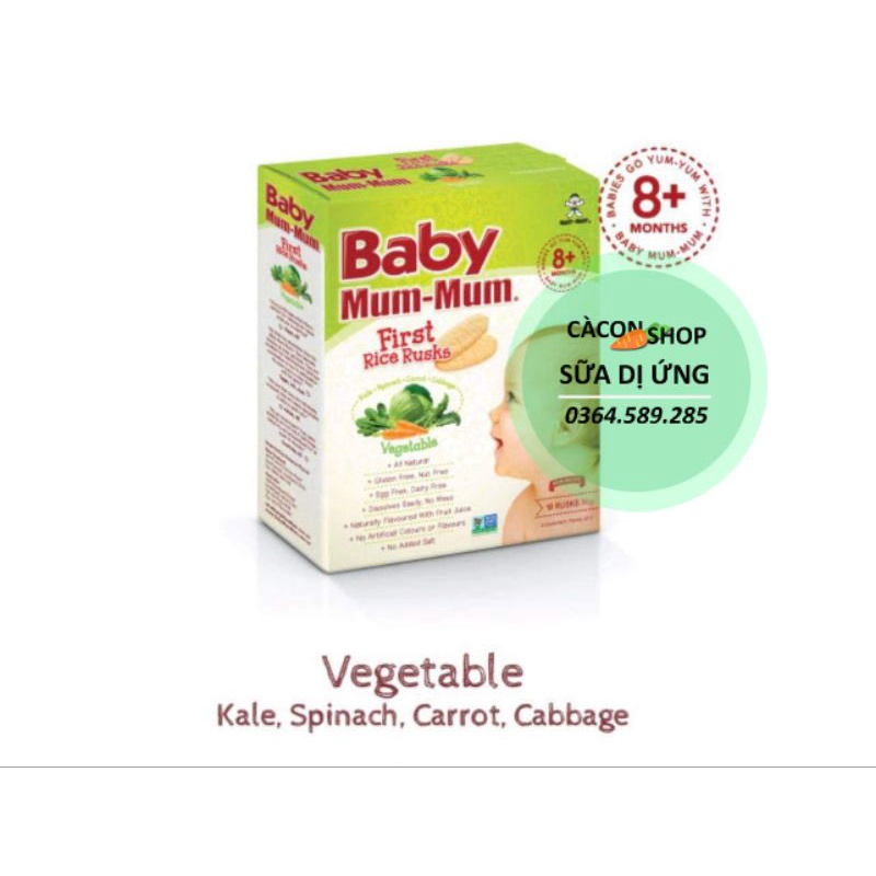 Bánh Gạo Hữu Cơ Mum Mum úc(dành cho bé dị ứng và bất dung nạp) [bay air tiếp viên có bill]