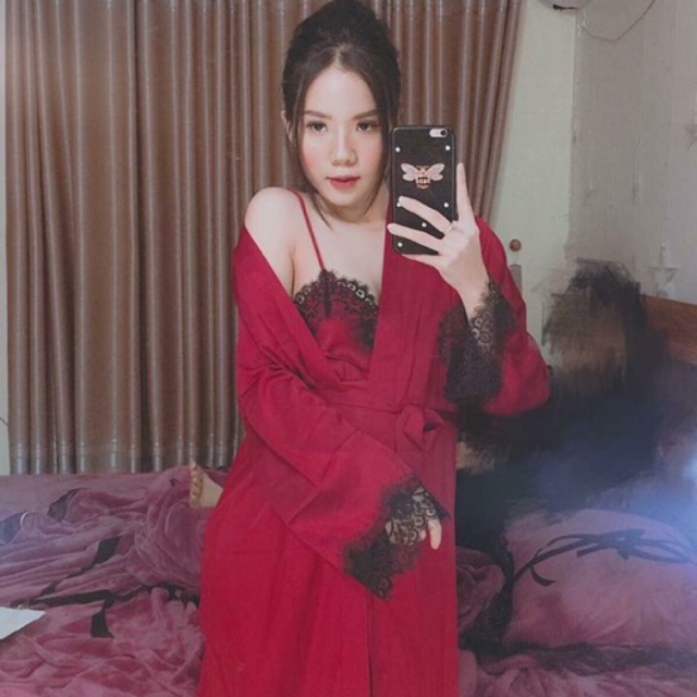 Set váy choàng lụa cao cấp