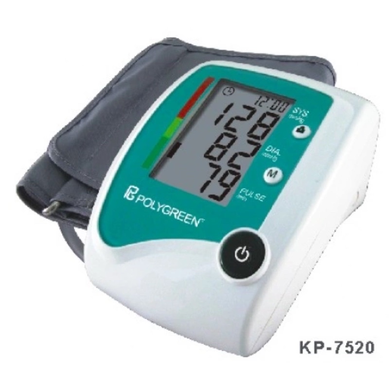 Máy đo huyết áp bắp tay điện tử tự động PolyGreen KP-7520 (cảnh báo HA cao)tặng kem Adapter