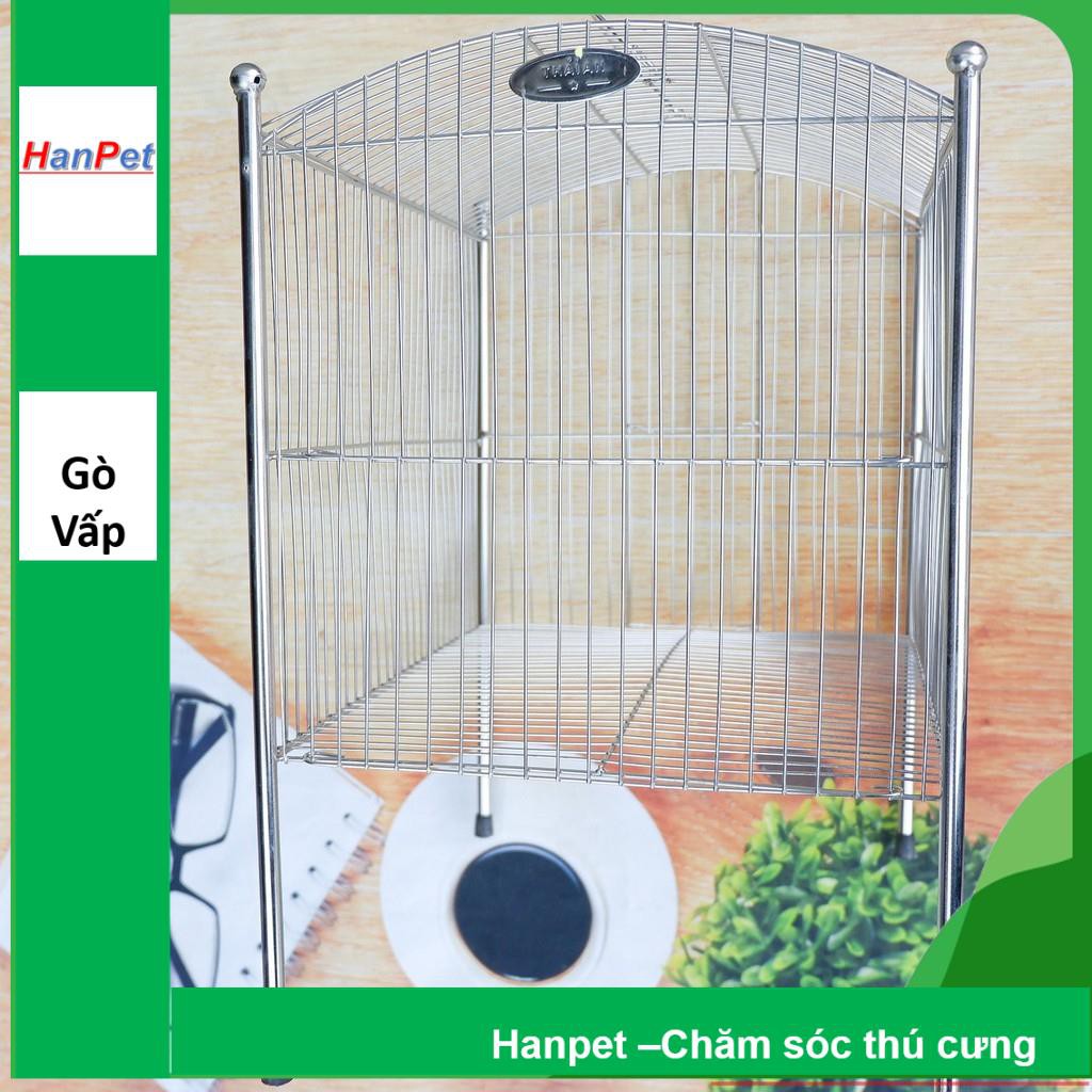 Hanpet.GV- Lồng tắm chim lớn dành cho chim Khướu, Họa my, Chào mào, Chòe- Lồng tắm lớn 100% inox không gỉ sét (Hanp