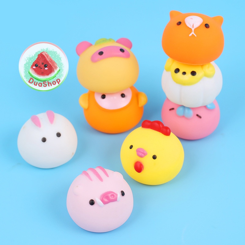 Đồ Chơi Thả Bồn Tắm Hình Bánh Bao - Thú MOCHI Đáng Yêu Thả Bồn Cho Bé Kêu Bíp Bíp 3.5*3.5cm Duashop