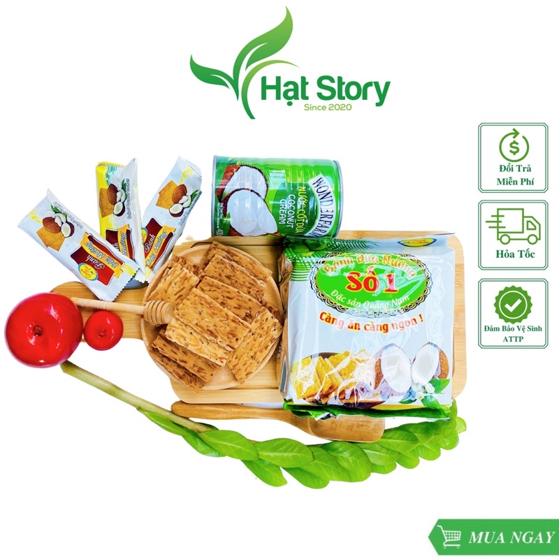 1g Bánh Dừa Nướng Quỳnh Vàng Trân Đặc Sản Quảng Nam Mẫu Mới Nhất