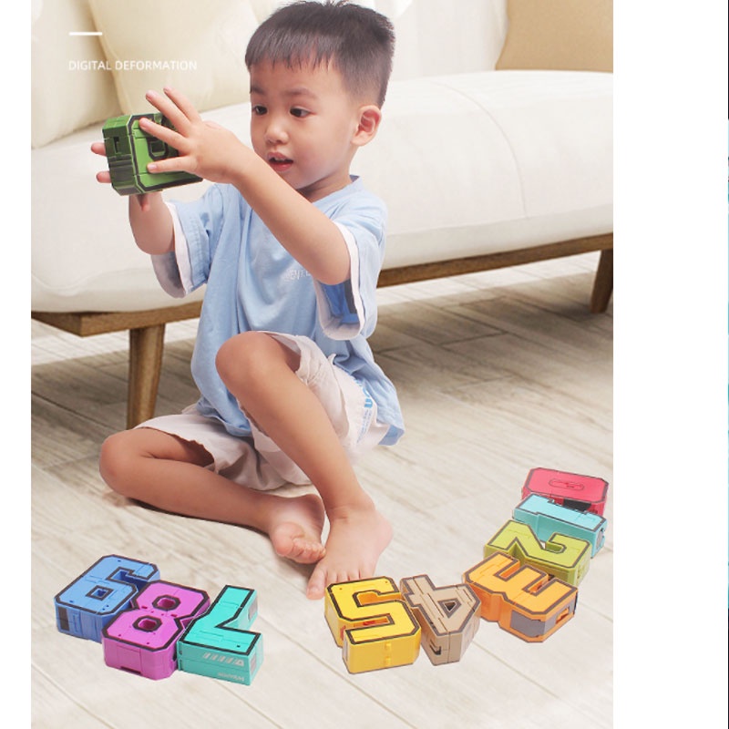 Số lắp ráp biến hình ô tô robot size đại số lẻ - Số xếp hình 10x 7 x3.3 cm