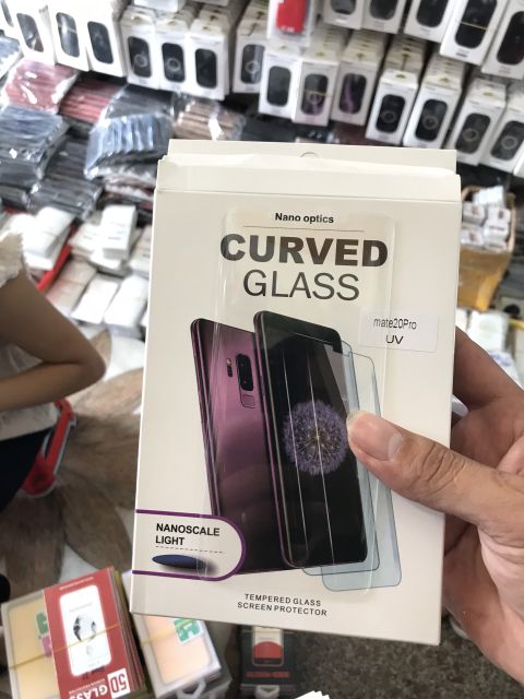 Kính Cường Lực Keo UV Cho Mate 20 pro full màn hình