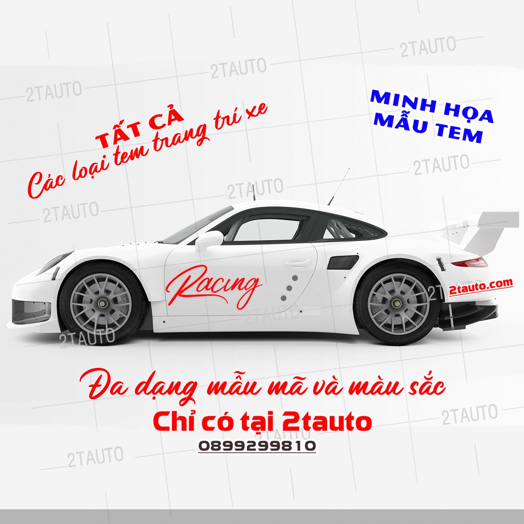 [GIÁ GỐC] Sticker RACING, logo tem racing dán trang trí ô tô xe hơi chống nước,chống phai màu,mẫu đa dạng độc đáo-MẪU 1