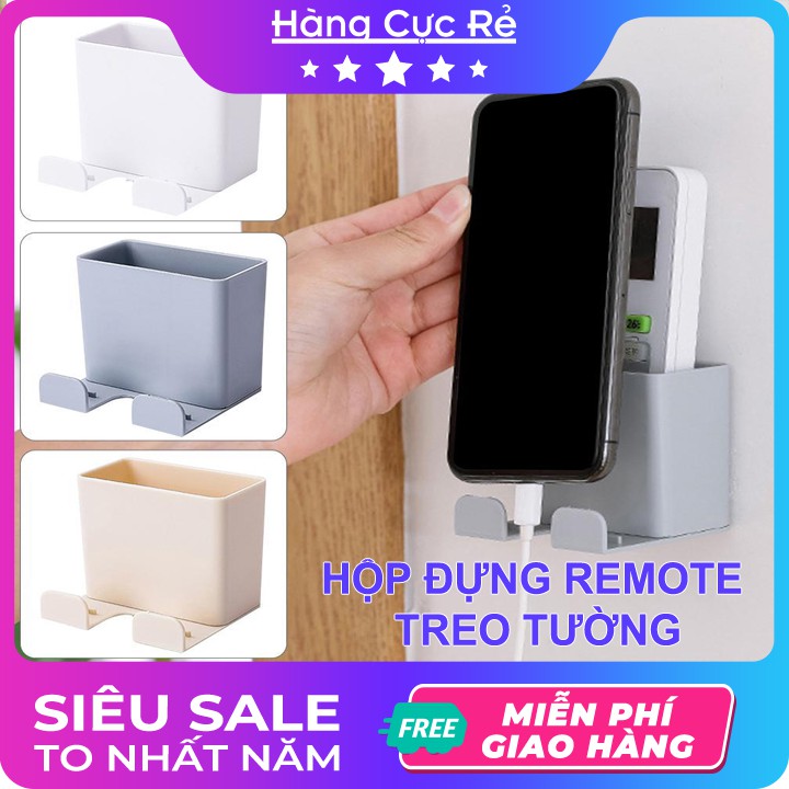 Hộp đựng remote, điều khiển tivi, điều hòa, điện thoại kết hợp 2IN1-Chất liệu nhựa có keo dán tường-Shop Hàng Cực Rẻ