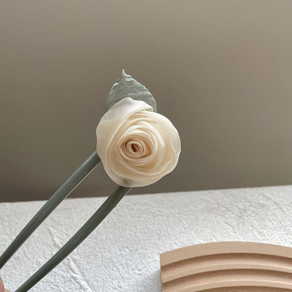 Kẹp Tóc Móng Vuốt Hình Chữ U Lớn Bằng Vải In Hoa Trà Dễ Thương VANES1 Dành Cho Bạn Nữ