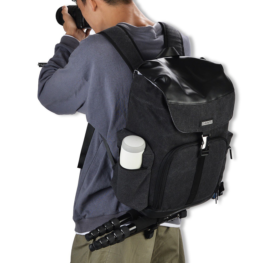 Ba Lô Vải Canvas Đựng Máy Ảnh DSLR Đa Năng Có Giá Đỡ Ba Chân Kiểu Vintage Cho Nam Và Nữ