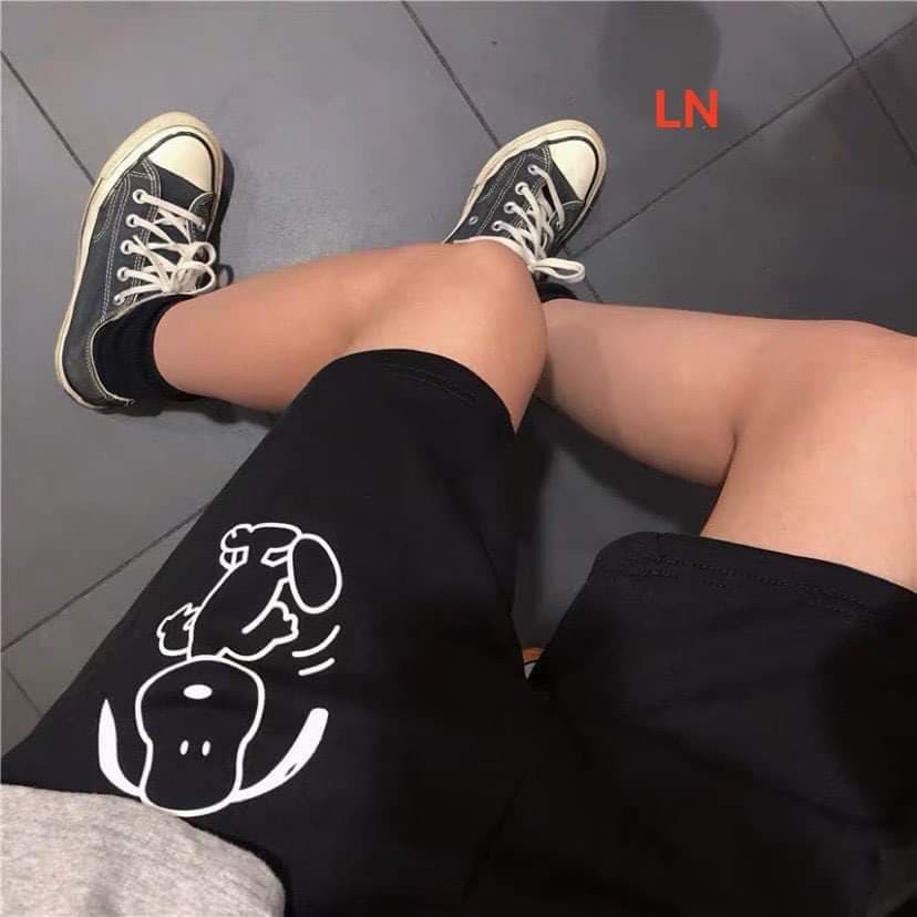 Quần short họa tiết chó con ép nổi