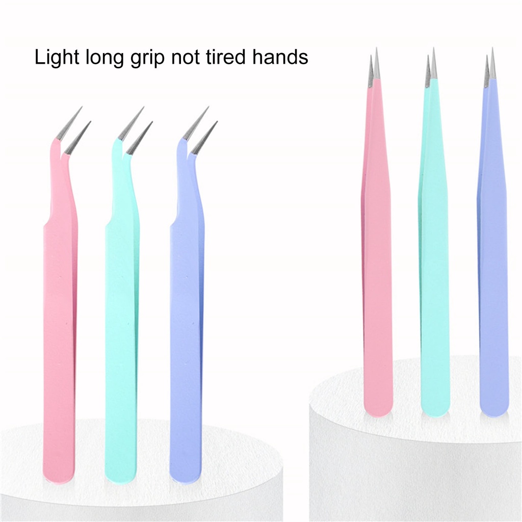 Nhíp Thẳng / Cong Chống Tĩnh Điện Đính Đá Trang Trí Móng Tay Nghệ Thuật Cho Nữ