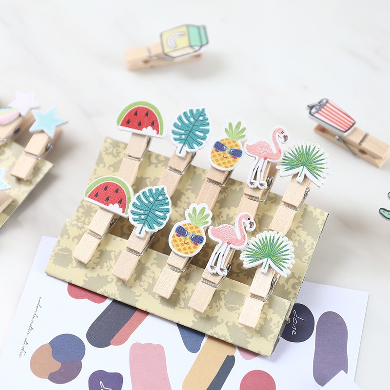 Bộ 10 kẹp gố DesignPub hình sinh vật nhiệt đới (KG18)