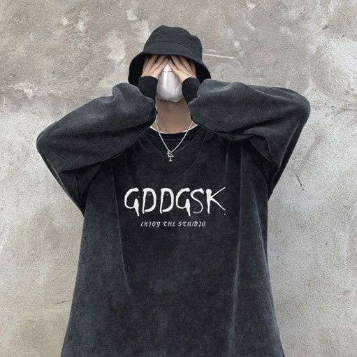 Áo Sweater Cotton Cổ Tròn Dáng Rộng Thời Trang Retro Dành Cho Nam