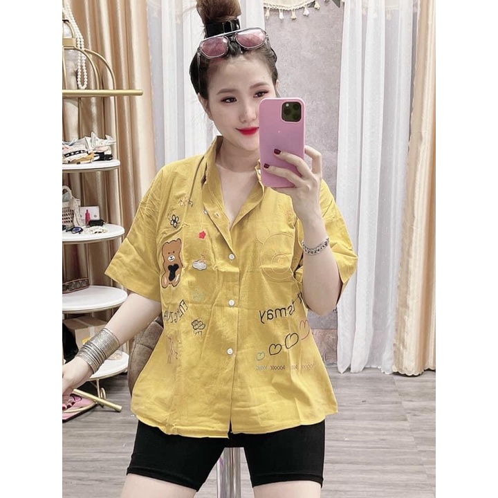 SÉT BỘ ÁO SƠ MI GẤU LỤA 3 MÀU QUẦN THUN BORIP CỰC HOT