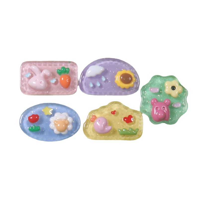 Kẹp Tóc Hình Động Vật Hoạt Hình Bằng Nhựa Resin Dễ Thương Diy