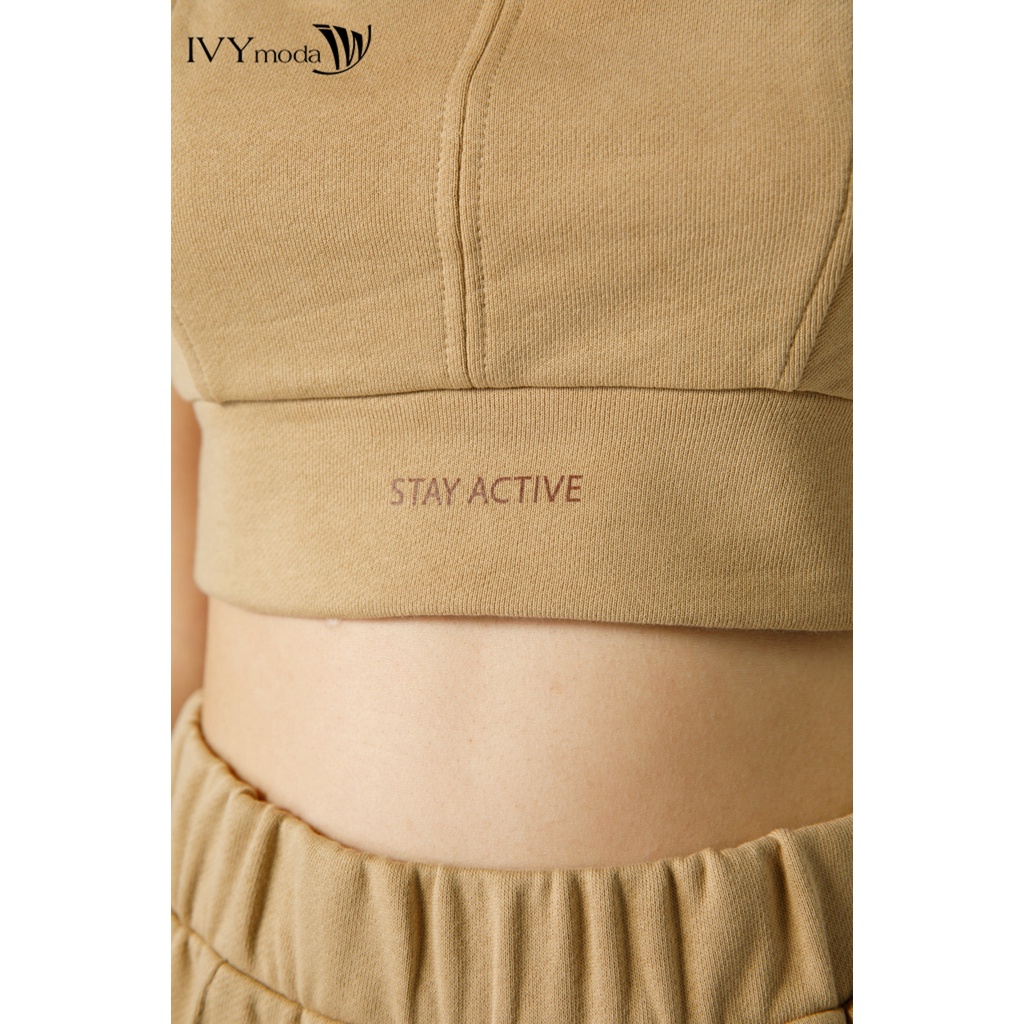 Áo croptop nữ Stay Active gấu bo IVY moda MS 15B8996