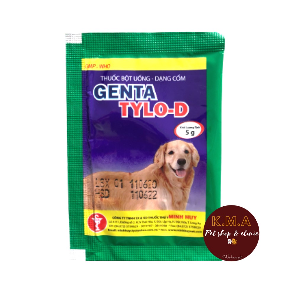 Combo 10 gói GENTA TYLO - D 5g dạng cốm cho chó mèo