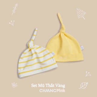 Set mũ thắt cotton sơ sinh CHAANG.