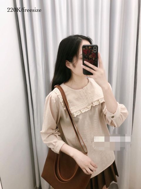 Áo sơ mi nữ kiểu cổ vuông tay lỡ | BigBuy360 - bigbuy360.vn