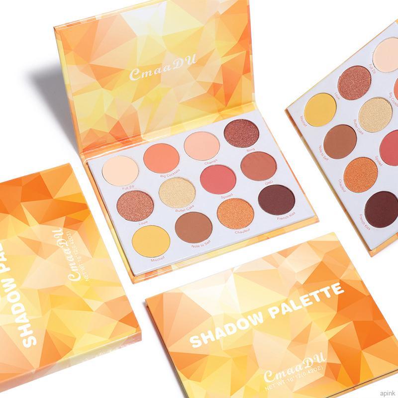 Bảng phấn mắt 12 màu lì/ nhũ ngọc trai kháng nước tự nhiên CmaaDu