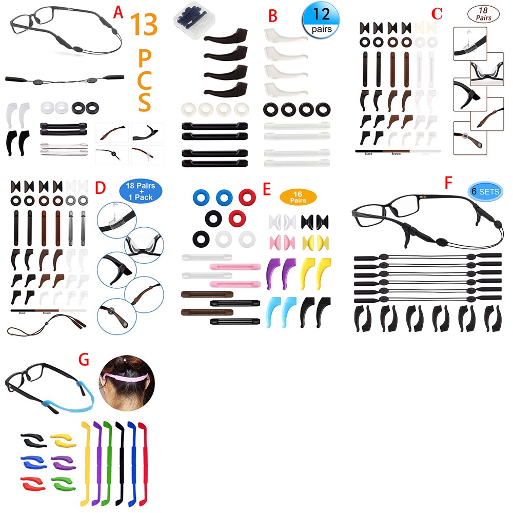 Kẹp giữ mắt kính bằng silicon chống trượt mềm mại đeo trên tai cho tập thể thao