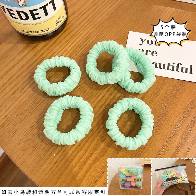 Set 5 Dây Buộc Tóc Co Giãn Hình Cây Kem Dễ Thương Cho Nữ