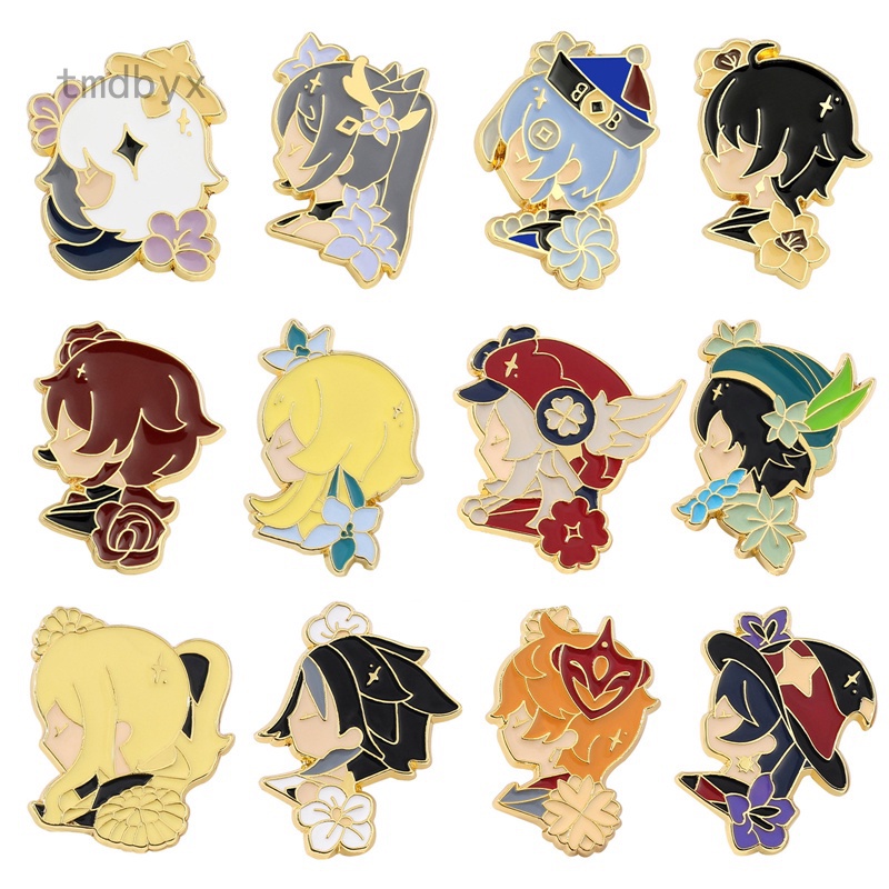 Tmdbyx Huy hiệu cài áo bằng kim loại Genshin Impact Ganyu Xiao Venti Keqing Genshin