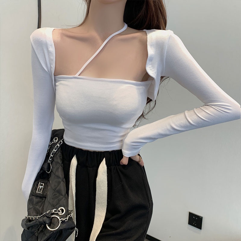 Áo tay dài cổ vuông thời trang mùa thu quyến rũ cho nữ