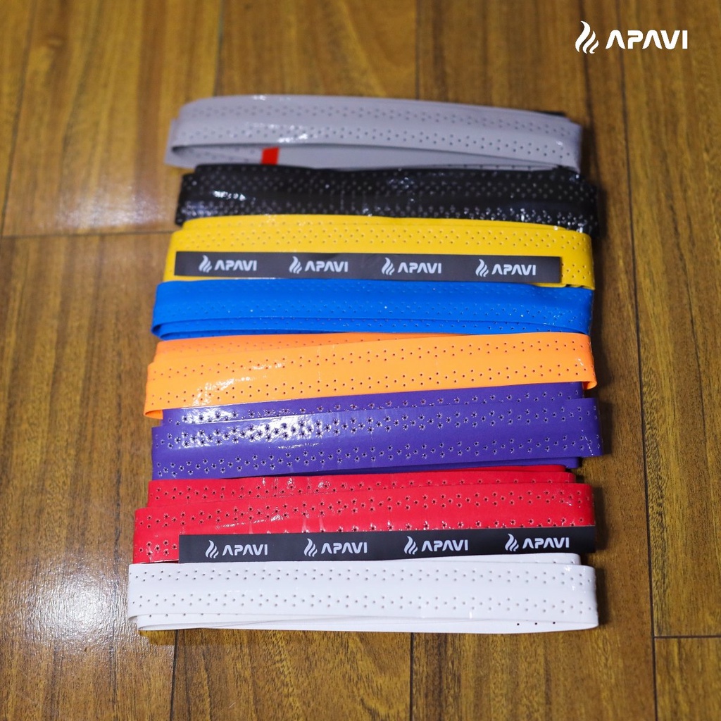 Quấn cán vợt cầu lông Apavi có Gân, lỗ thoáng khí bề mặt, êm tay, bám tay, thấm mồ hôi tốt