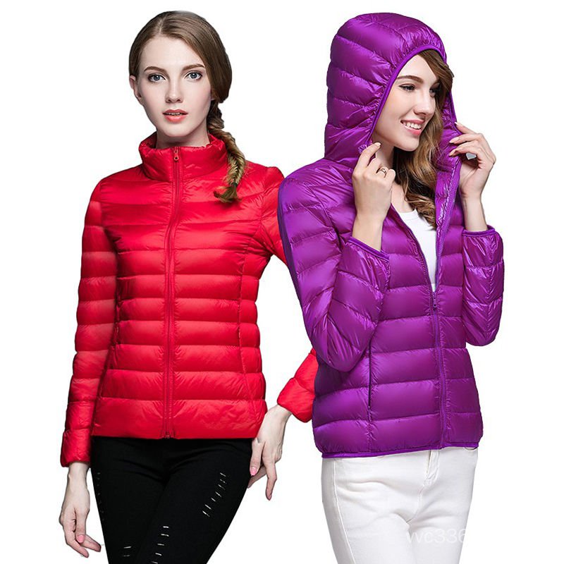 Áo khoác phao cổ đứng có mũ trùm đầu phong cách thời trang thu đông hàn quốc cho nữ