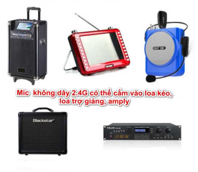 Micro không dây 2.4G cho loa trợ giảng, loa kéo, máy tính