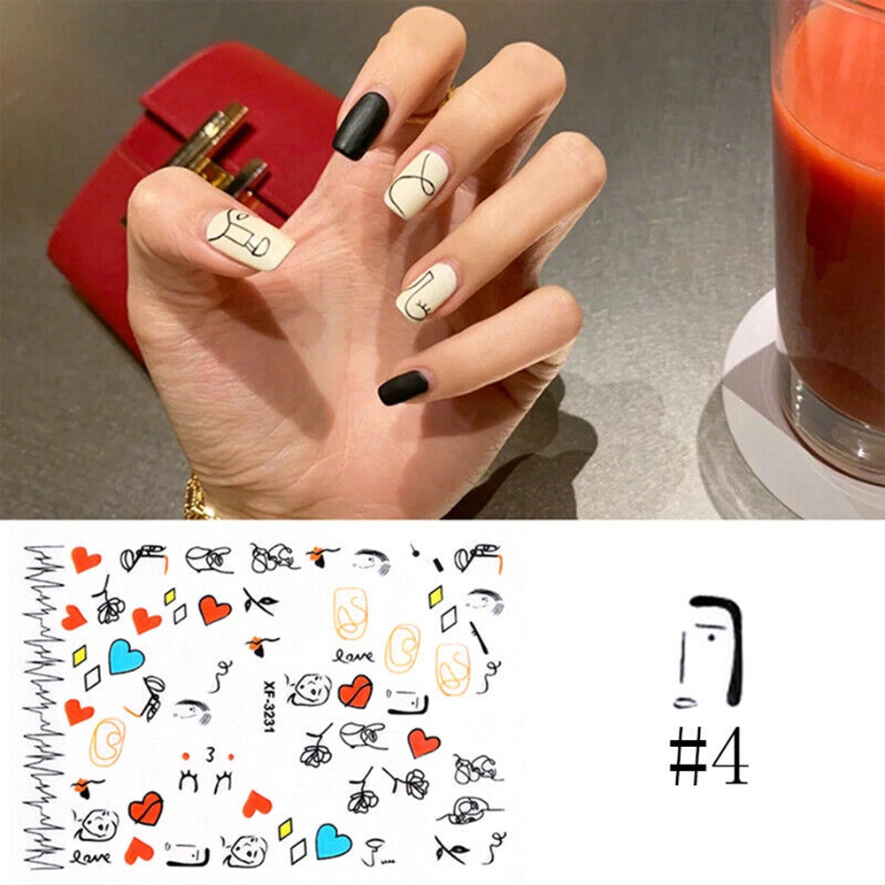 Sticker dán móng tay chống thấm nước phong cách Hàn Quốc