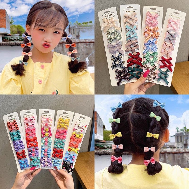 Set 10 Kẹp Tóc Nơ Thời Trang Hàn Quốc