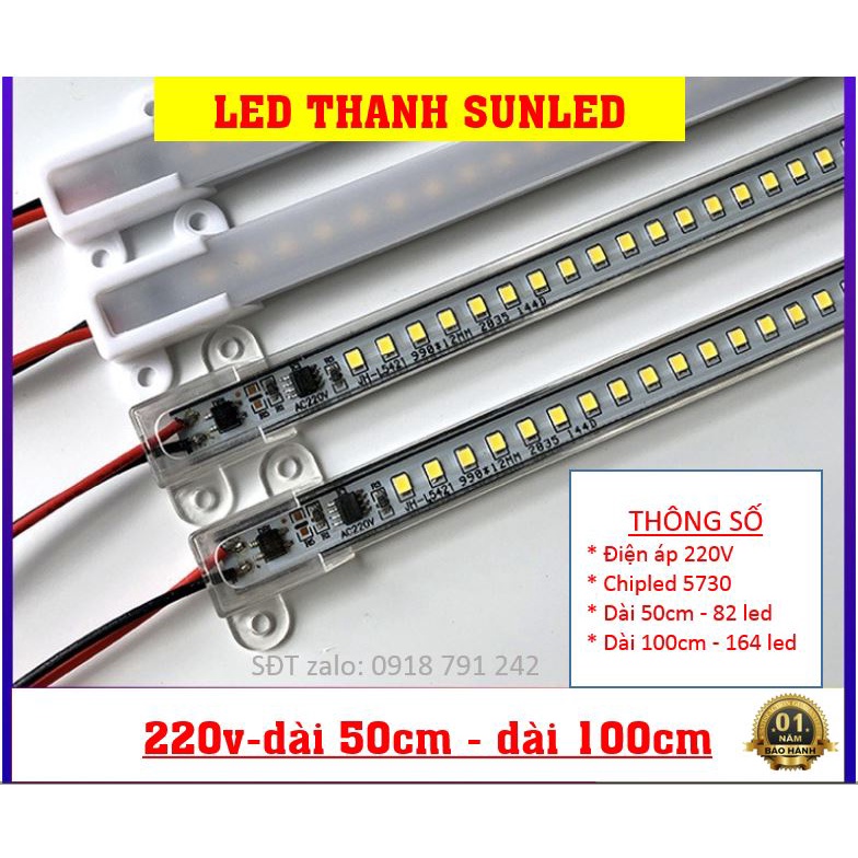 Đèn led thanh 50cm, 84 chipled 2835 siêu sáng, ánh sáng màu trắng và màu vàng