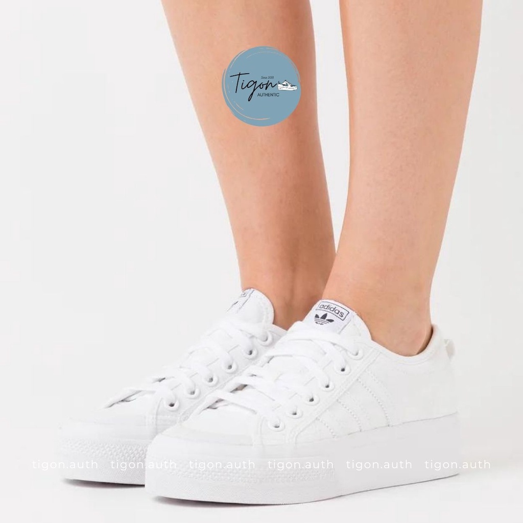 Giày Thể Thao Trắng Adidas Chính Hãng,  Giày Thể Thao Nữ Adida Nizza Platform