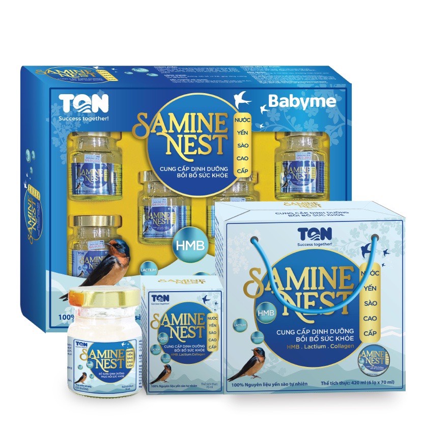 Nước yến sào cao cấp Samine Nest - Nước Yến Dành Cho Người Lớn Hộp 6 lọ x 70ml