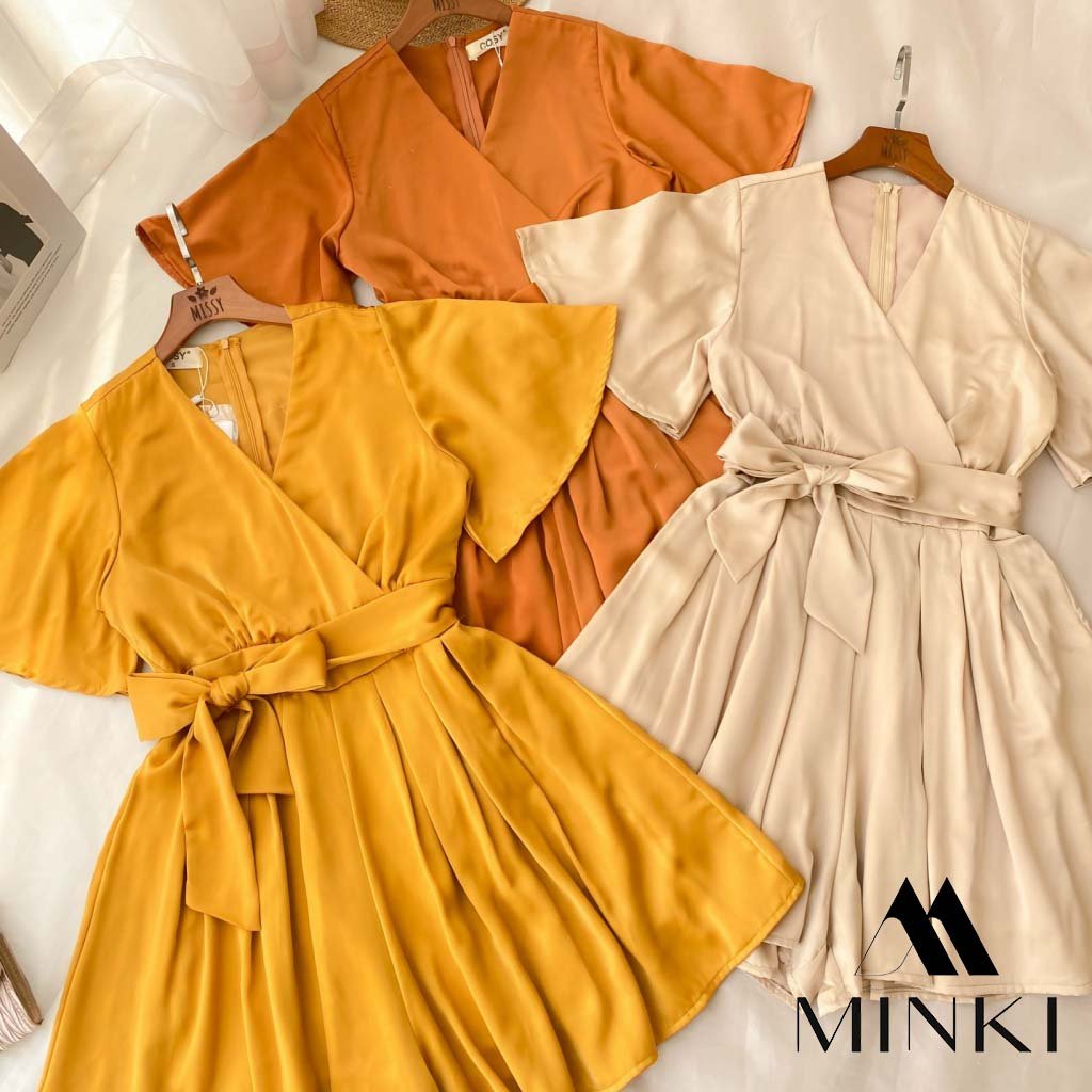 [SHOP ĐỒNG GIÁ] JUMPSUIT CÁNH TIÊN - CHẤT LIỆU CÁT TƠ NHẬP KHẨU - HÀNG THIẾT KẾ - MÀU NÂU ĐẤT/ CAM/ NUDE