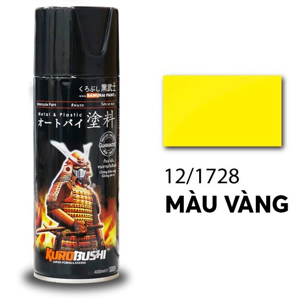  1728 _ Chai sơn xịt sơn xe máy Samurai 1728 màu vàng tươi shop uy tín, giao nhanh